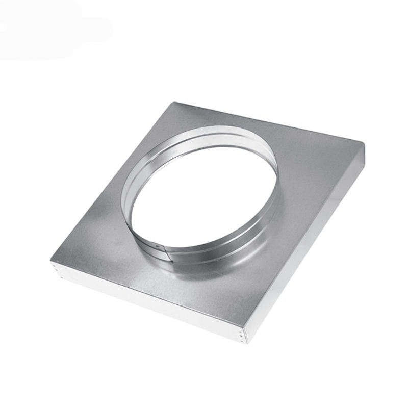 Hvac System Galvanized Steel Original Silver Metal Neck Adapter Connector To Round Duct NA-R