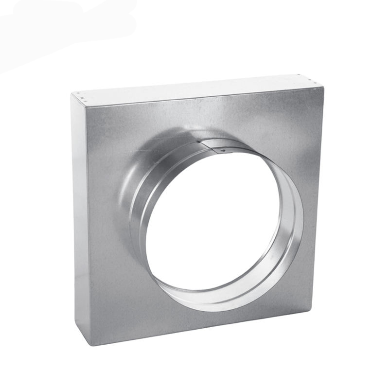 Hvac System Galvanized Steel Original Silver Metal Neck Adapter Connector To Round Duct NA-R