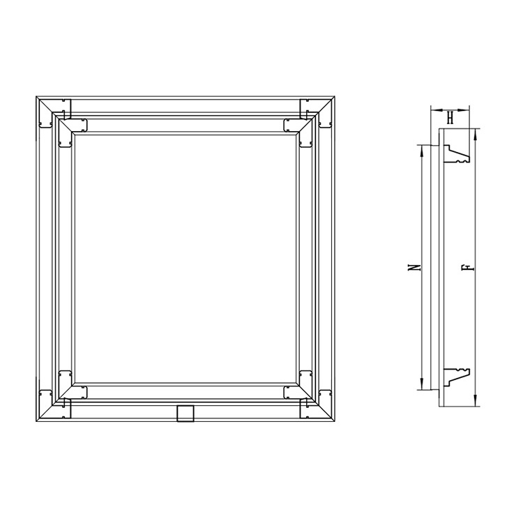 Hvac Ceiling Aluminum Access Hatch Frame Access Door Panel Without Gypsum Board AD-FC