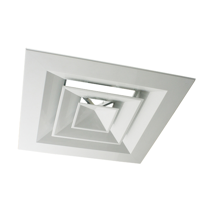  Hvac System Square Aluminium Ac Grille Ceiling Supply 4 Way Air Diffuser Manufacture SD-A2