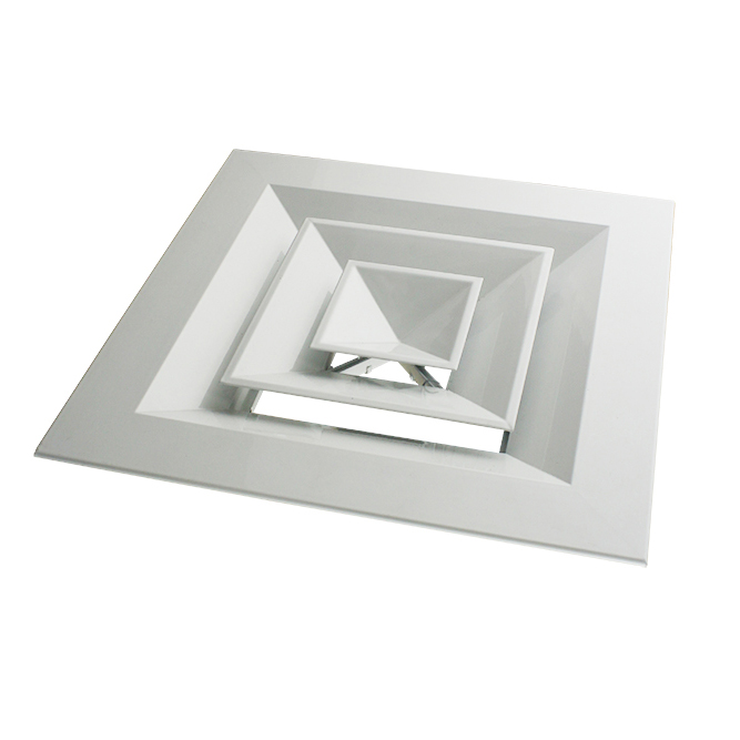  Hvac System Square Aluminium Ac Grille Ceiling Supply 4 Way Air Diffuser Manufacture SD-A2