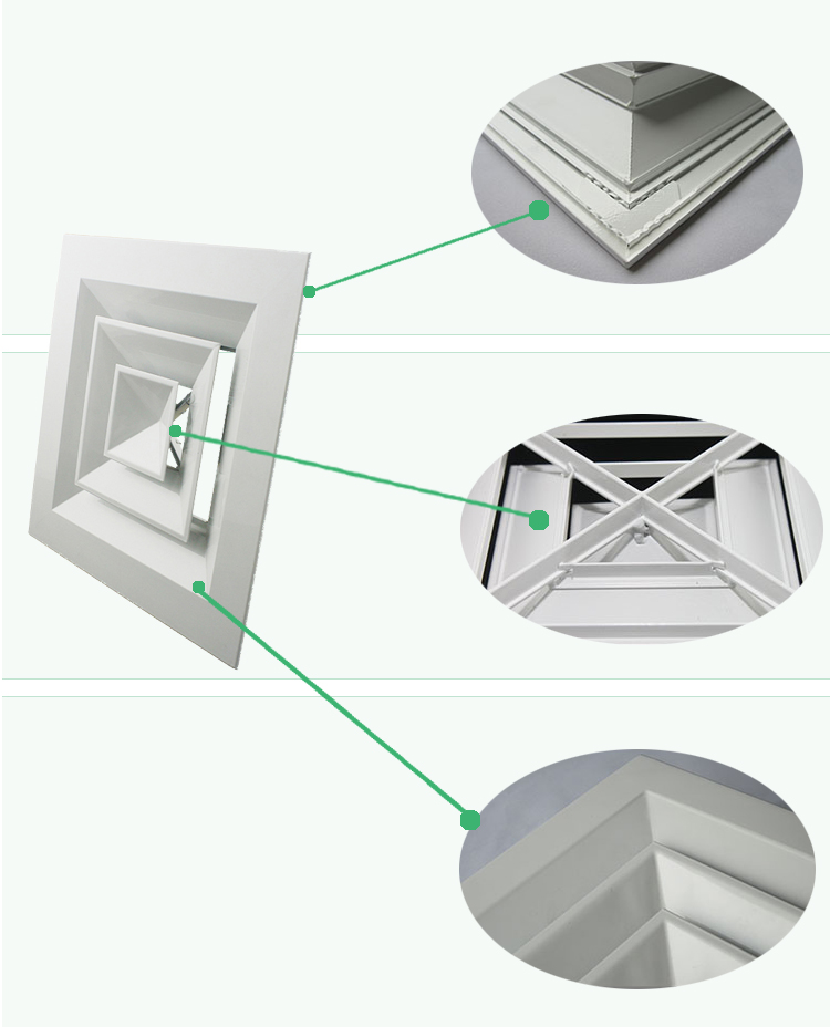 square ceiling air diffuser vent