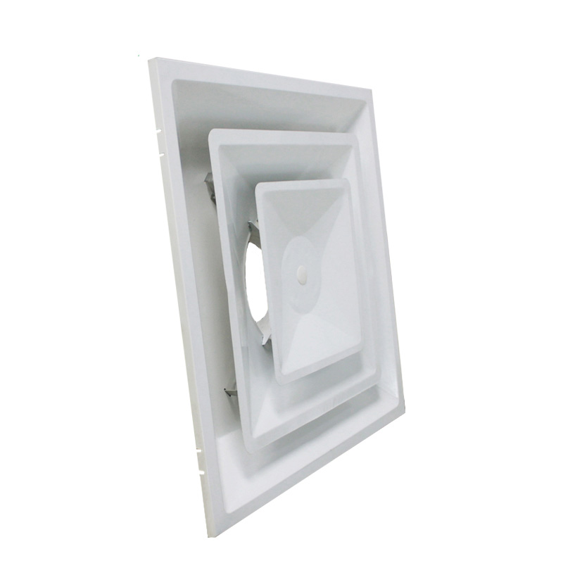 Vairtech Hvac Ventilation Metal Square Face Plaque Panel 4 Way Ceiling Air Cone Diffuser Factory SD-G1&G2&G3