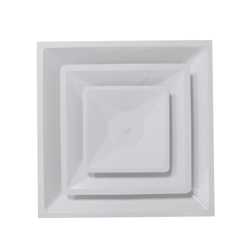 Vairtech Hvac Ventilation Metal Square Face Plaque Panel 4 Way Ceiling Air Cone Diffuser Factory SD-G1&G2&G3