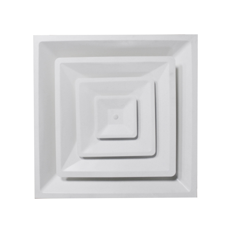 Vairtech Hvac Ventilation Metal Square Face Plaque Panel 4 Way Ceiling Air Cone Diffuser Factory SD-G1&G2&G3