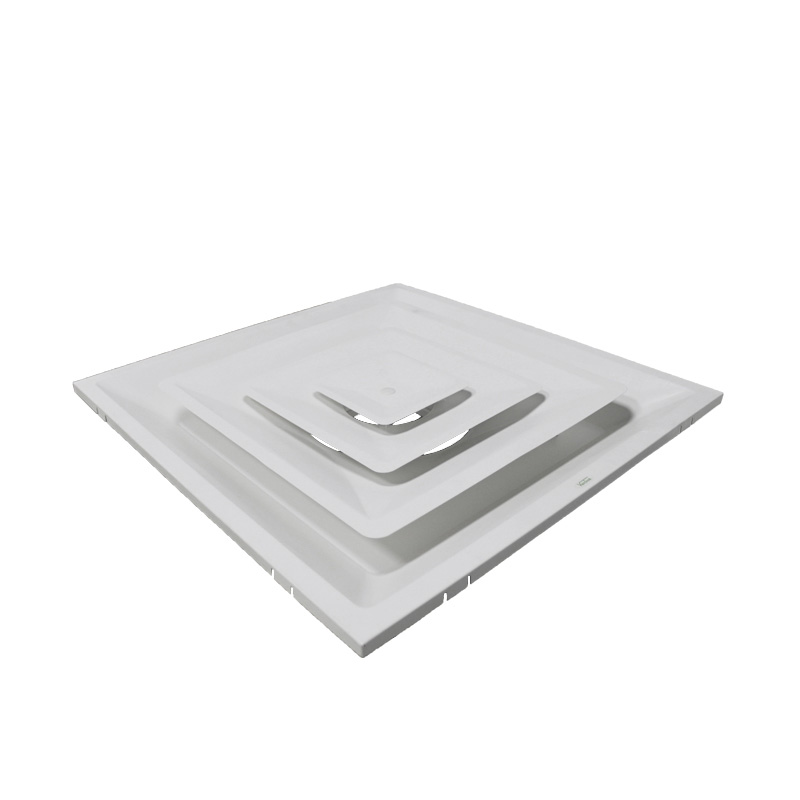 Vairtech Hvac Ventilation Metal Square Face Plaque Panel 4 Way Ceiling Air Cone Diffuser Factory SD-G1&G2&G3