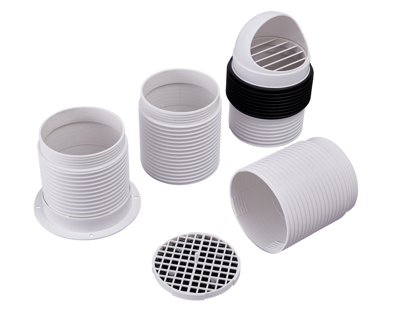 Hot sale HVAC ventilation  ABS Plastic Pipe Duct Wall indoor installation ventilation duct through wall