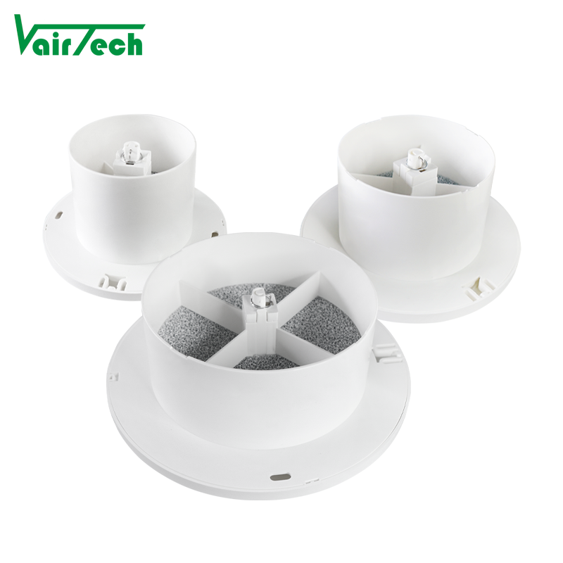 Three Stage Press Fresh Air Vent Hvac Abs Plastic Round Air Cover Adjustable Wall Exhaust Air Disc Valve