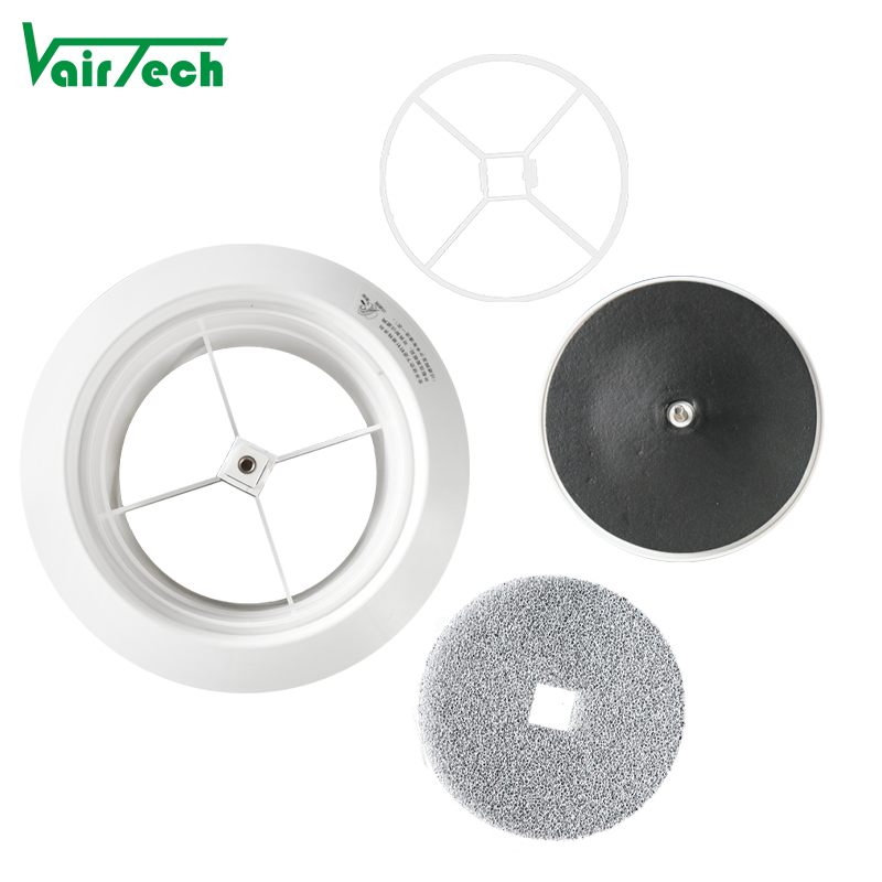 Three Stage Press Fresh Air Vent Hvac Abs Plastic Round Air Cover Adjustable Wall Exhaust Air Disc Valve