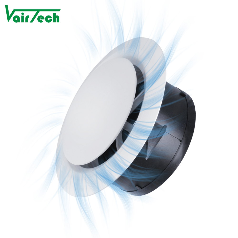 Modern White ABS Plastic Air Conditioning Vent Cover for Outdoor Office Basement Rounded Fresh Air System Exhaust HVAC Systems