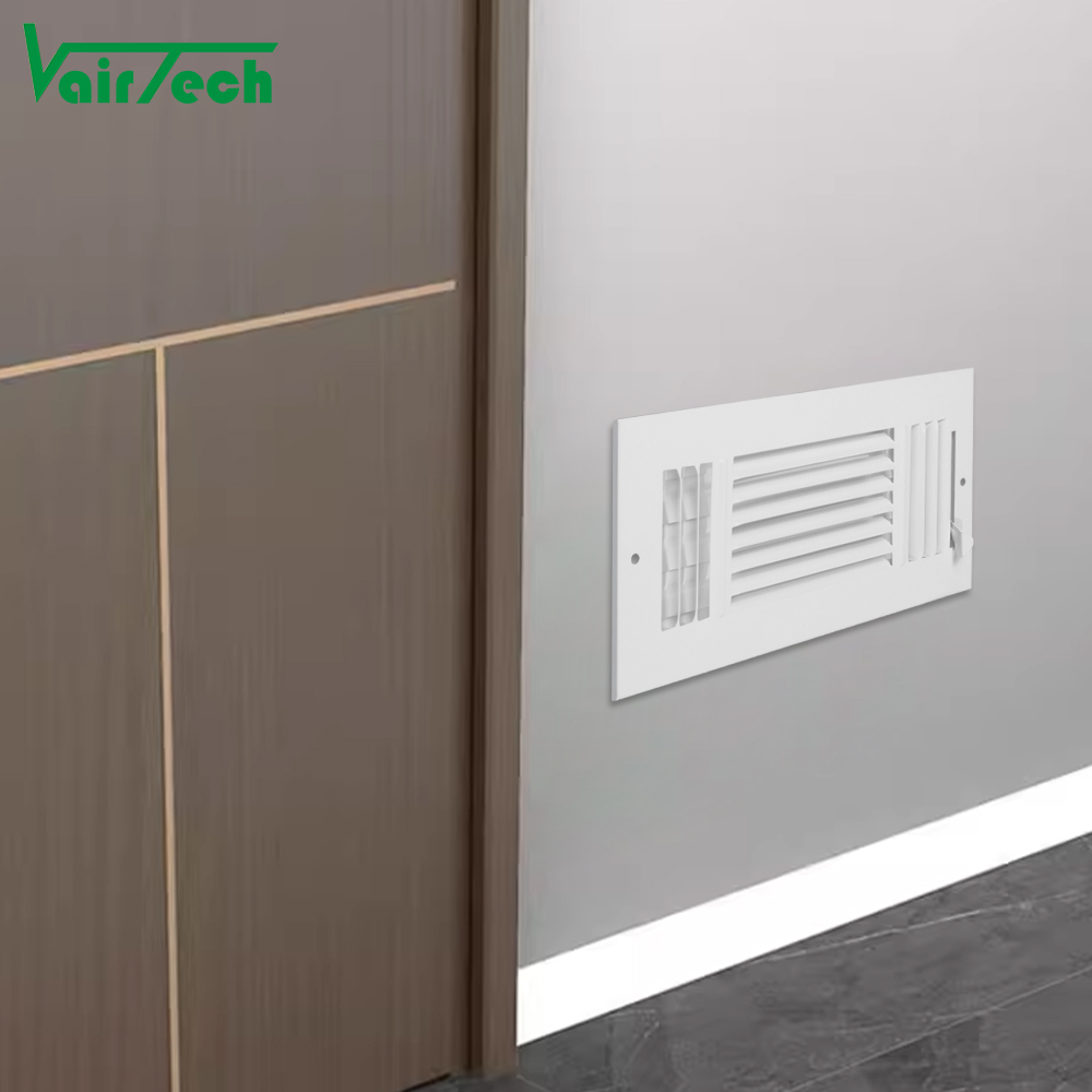 Hvac Adjustable Three Way Air Register Air Conditioner Steel Air Vent Cover for Wall or Ceiling