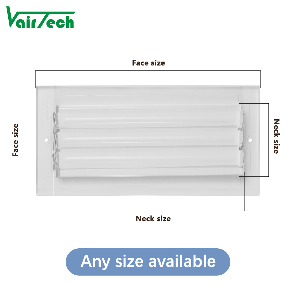 Hvac Adjustable Three Way Air Register Air Conditioner Steel Air Vent Cover for Wall or Ceiling