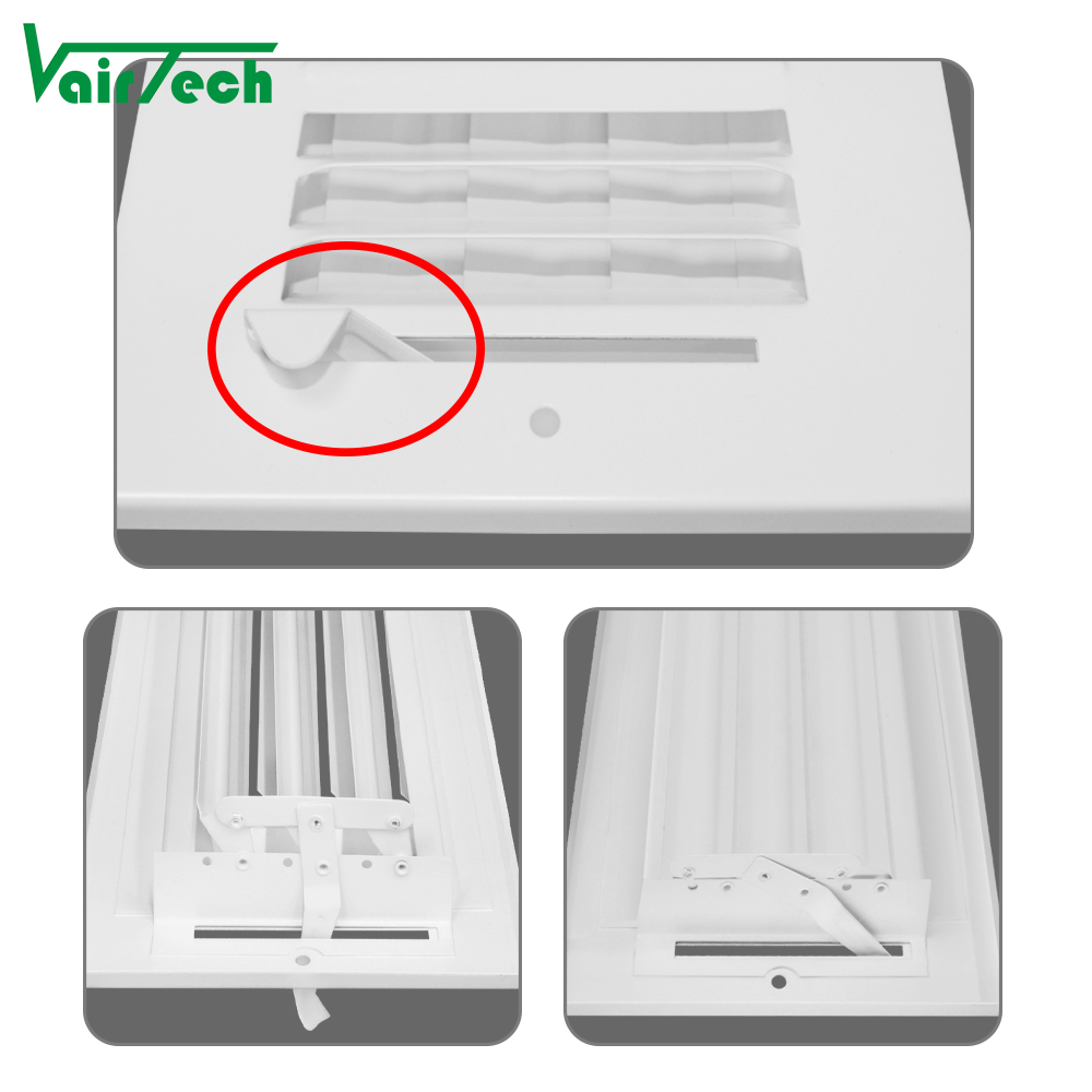 Hvac Adjustable Three Way Air Register Air Conditioner Steel Air Vent Cover for Wall or Ceiling