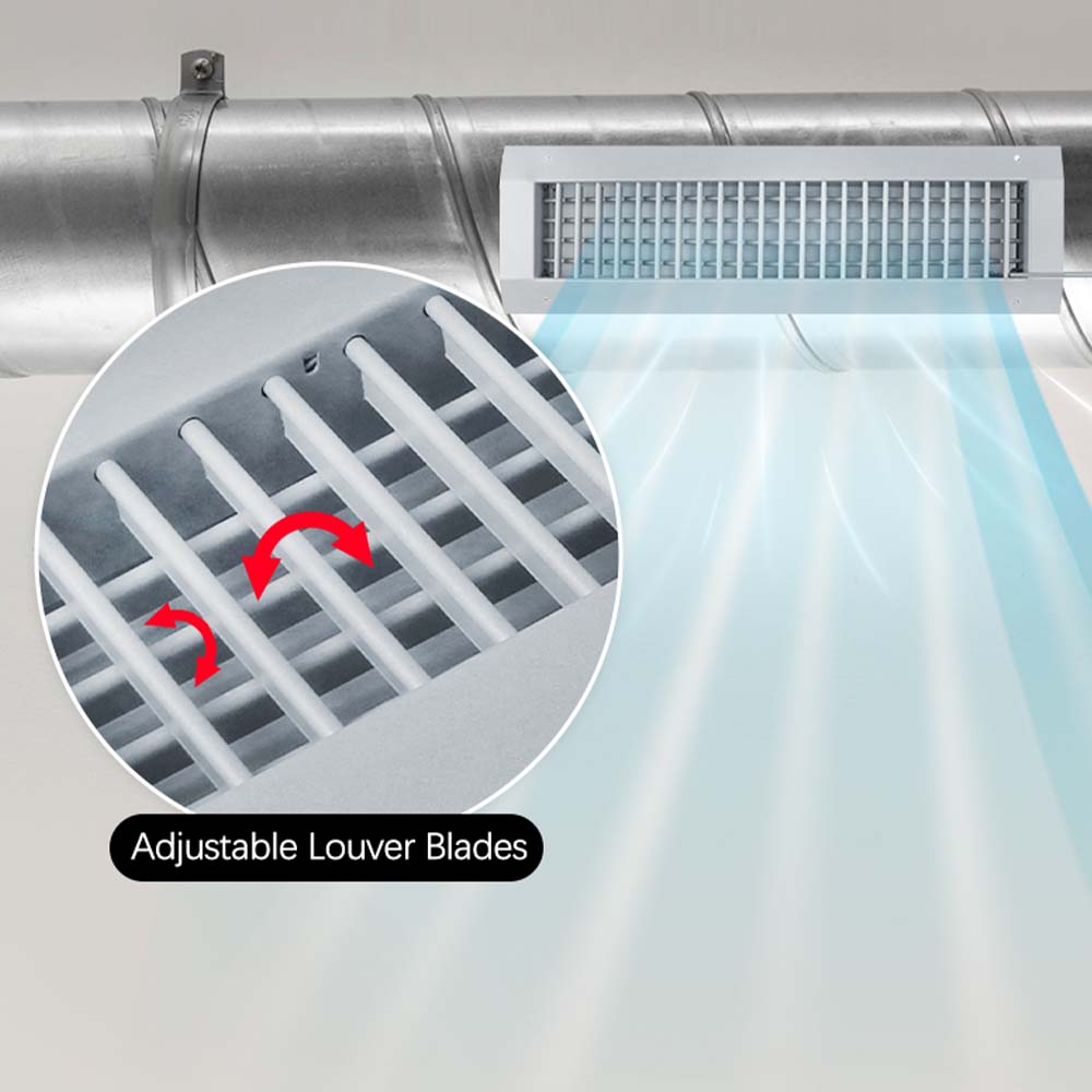 Air Exhaust Grille for Round Ducts 2 Adjustable Louvre Blades Galvanized Air Supply Vent Cover