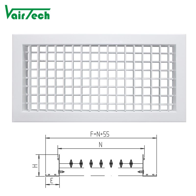 Adjustable Sidewall Register Aluminum Double Deflection Grille White Ceiling Exhaust Air Vent HVAC Return Air Grille