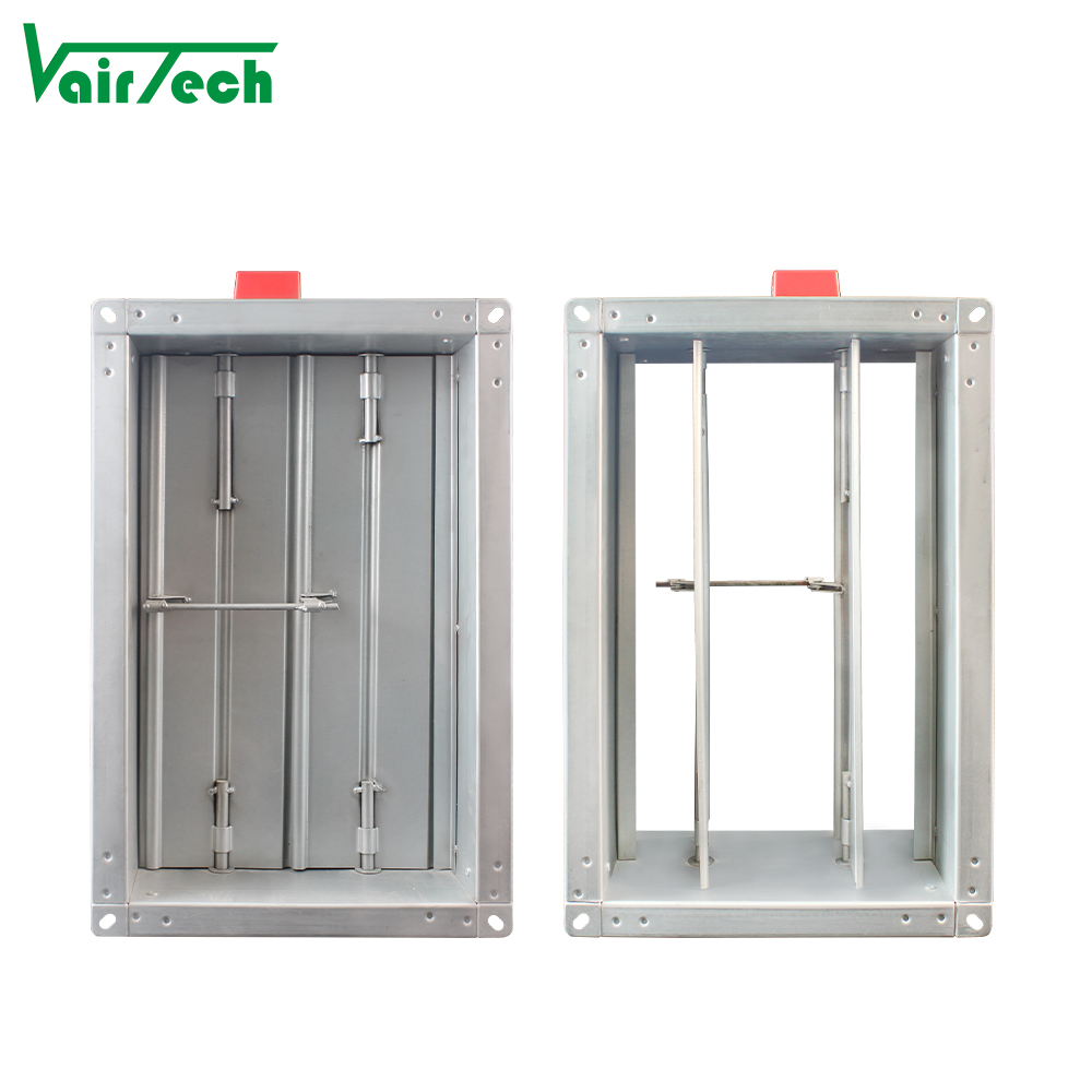 Customizable Contemporary Rectangular Galvanized Steel Damper with Actuator for HVAC Air Volume Control