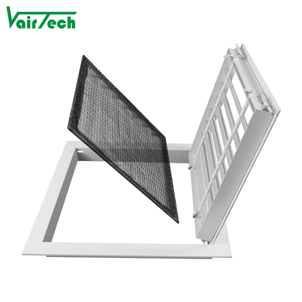 Hvac System Hinge Type Return Air Grille Wall Detachable Air Louver With Air Filter Easy Installation
