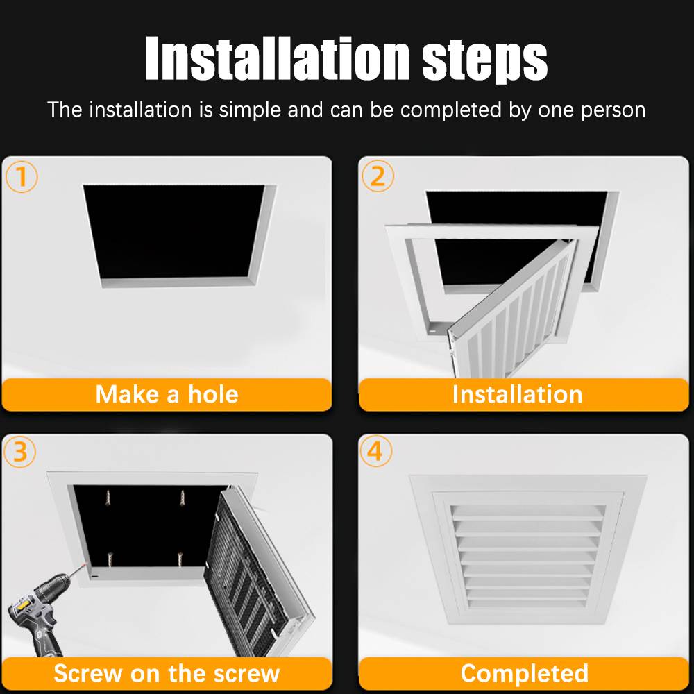 Hvac System Hinge Type Return Air Grille Wall Detachable Air Louver With Air Filter Easy Installation