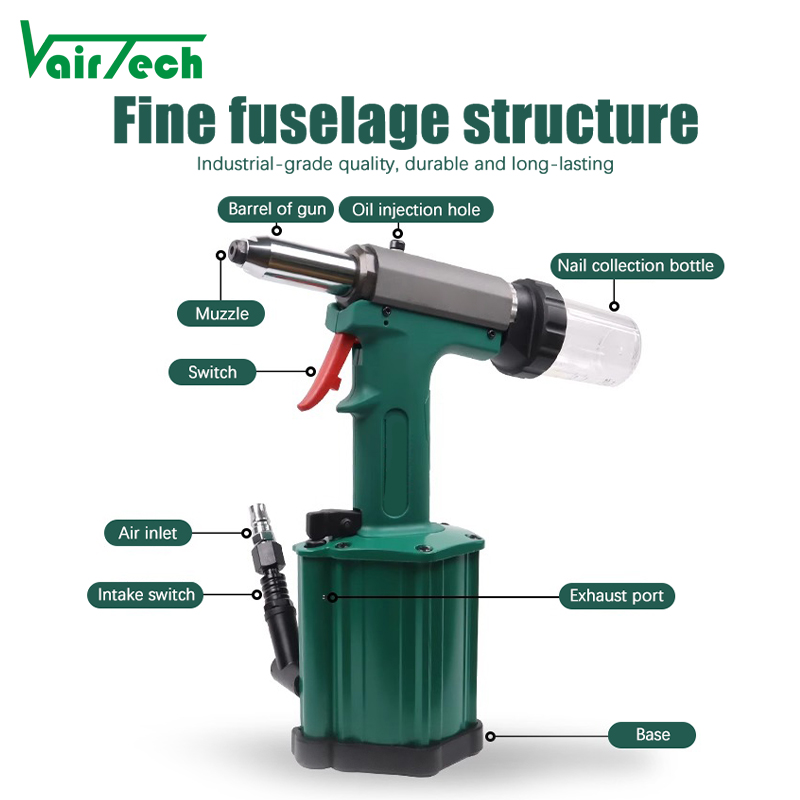 Pneumatic Air Riveter Gun Light Heavy Duty Self-Priming Blind Rivet Tool Industrial Hydraulic Riveting Machine