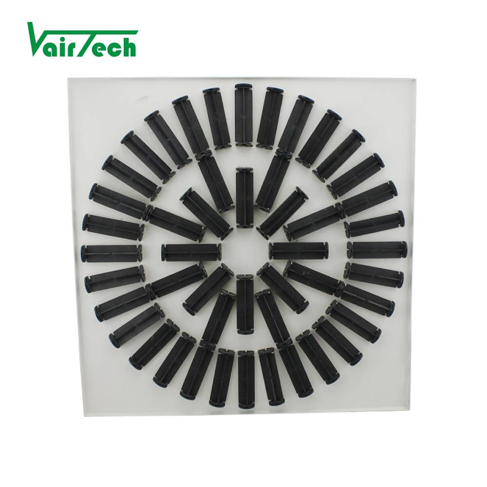 Ventilation Air Exhaust and Supply Adjustable Black Aluminum Adjustable Blades Square Ceiling Swirl Air Diffuser for Hvac