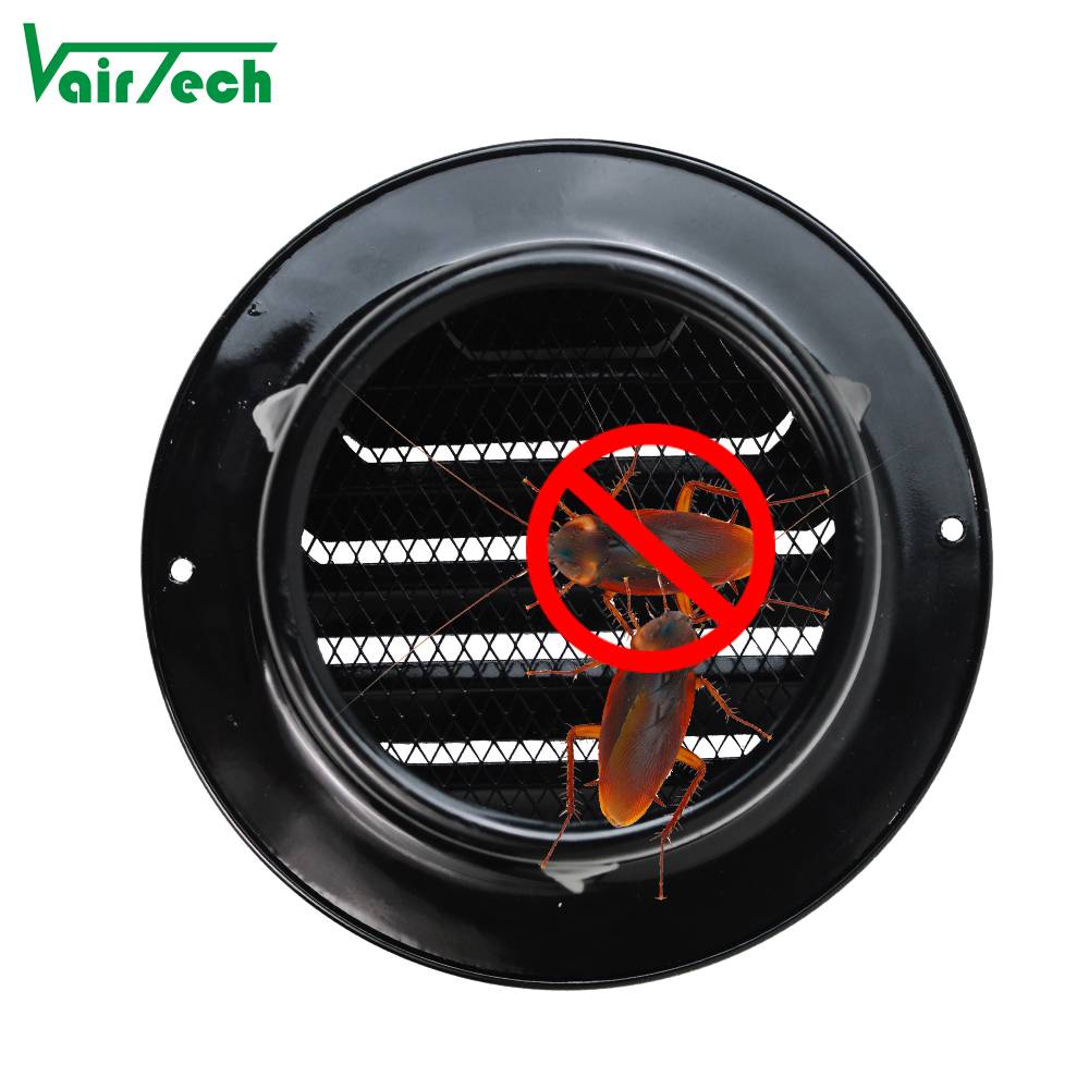 Modern Design Flat Grille Stainless Steel Air Outlet Exterior Wall Rainproof Vent Breathable Cap Exhaust Vent Aluminum Alloy