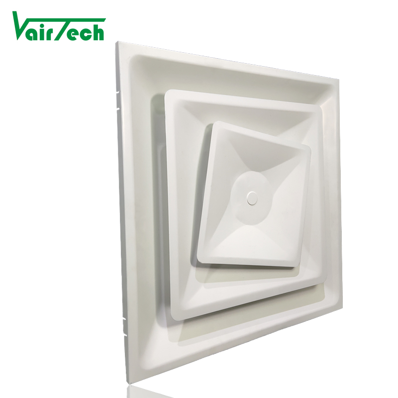 Air Conditioning United State Design Steel 3 Cone Diffuser with Fix Collar and Three Cone Fixed Core