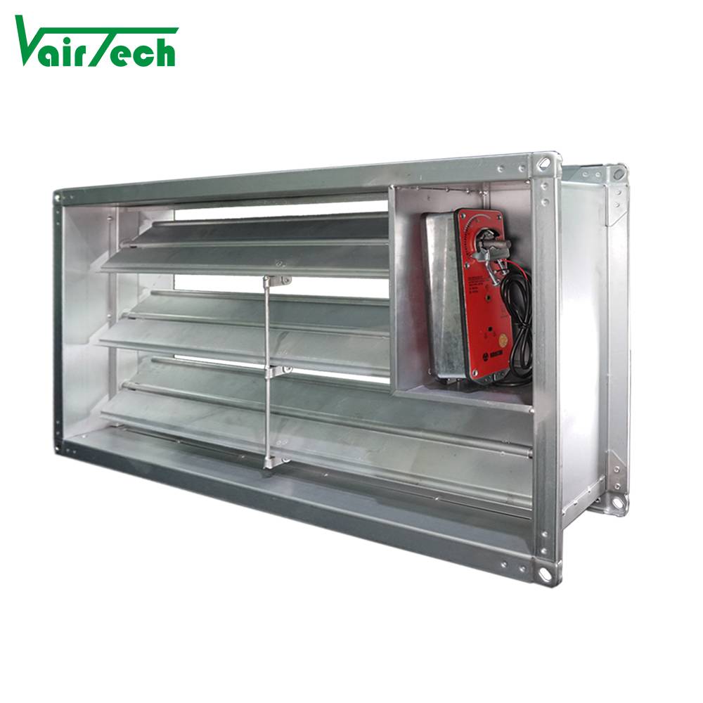 Hvac Ventilation System Actuator Embedded Motorized Smoke Exhaust Fire Valve Dampers for Duct