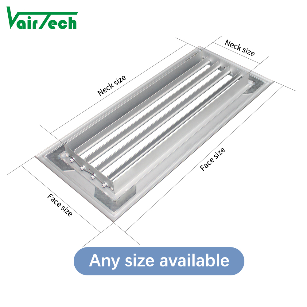 Customized Single Deflection Grille Adjustable Blade Return Air Grille Aluminum Ventilation Grille for Hvac System