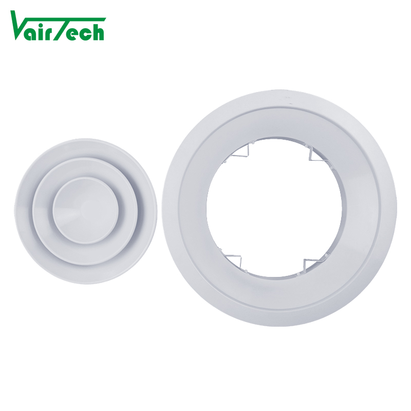 Factory Hot Sale Round Air Diffuser Aluminum Circle Ceiling Air Diffuser Easy Installation With Detachable Core