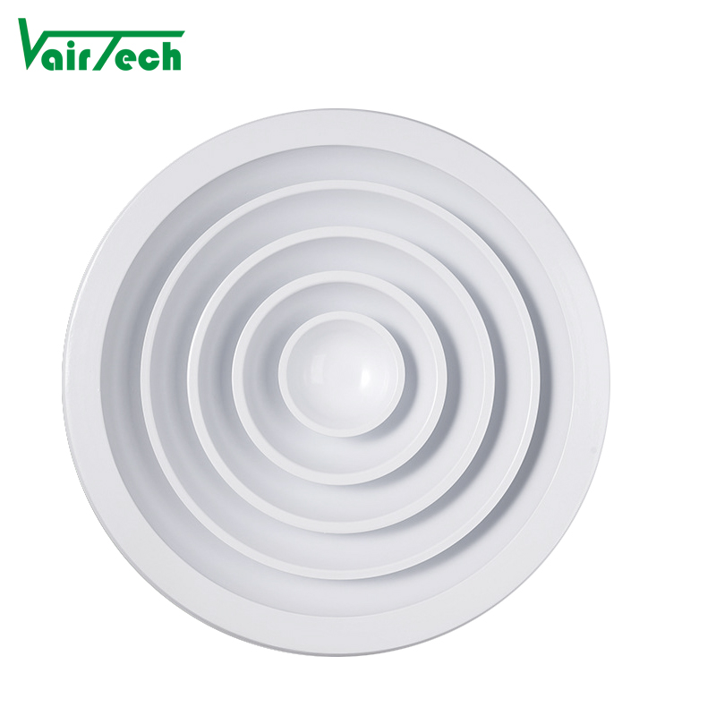 Factory Hot Sale Round Air Diffuser Aluminum Circle Ceiling Air Diffuser Easy Installation With Detachable Core