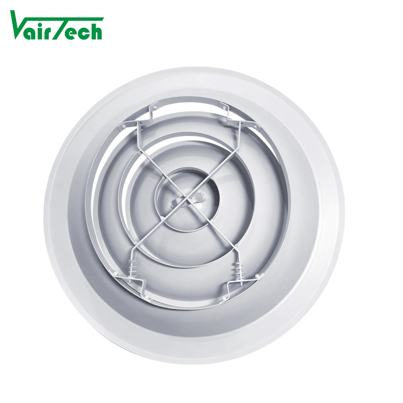Factory Hot Sale Round Air Diffuser Aluminum Circle Ceiling Air Diffuser Easy Installation With Detachable Core