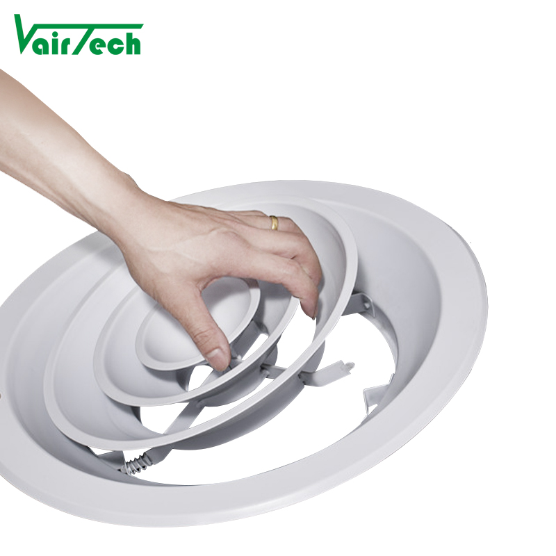 Factory Hot Sale Round Air Diffuser Aluminum Circle Ceiling Air Diffuser Easy Installation With Detachable Core