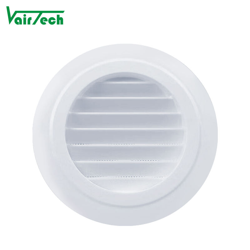 Plastic Round Fresh Air Louver Wall Duct Air Vent With Filter for Bathroom